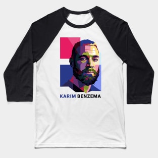 Karim Benzema Pop Art Portrait Baseball T-Shirt